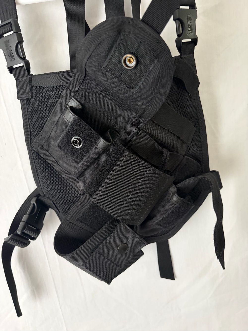 Black Adjustable Multi Pocket Organizer Vest Unisex (F184)